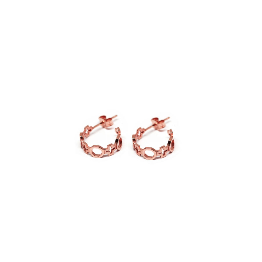 Contemporary Hoop Earrings Rose Gold 2