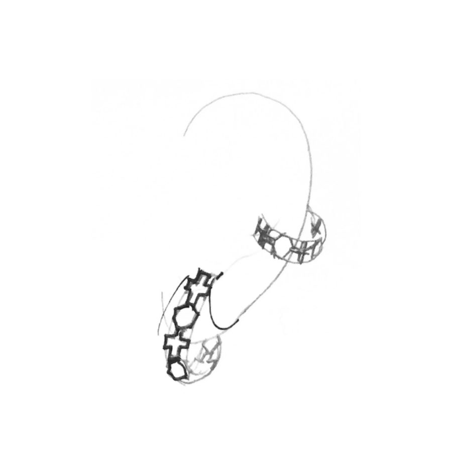 san carlo alle quattro fontane earrings sketch