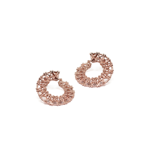 Gasometer Hoop Earrings Rose Gold Plated Bronze