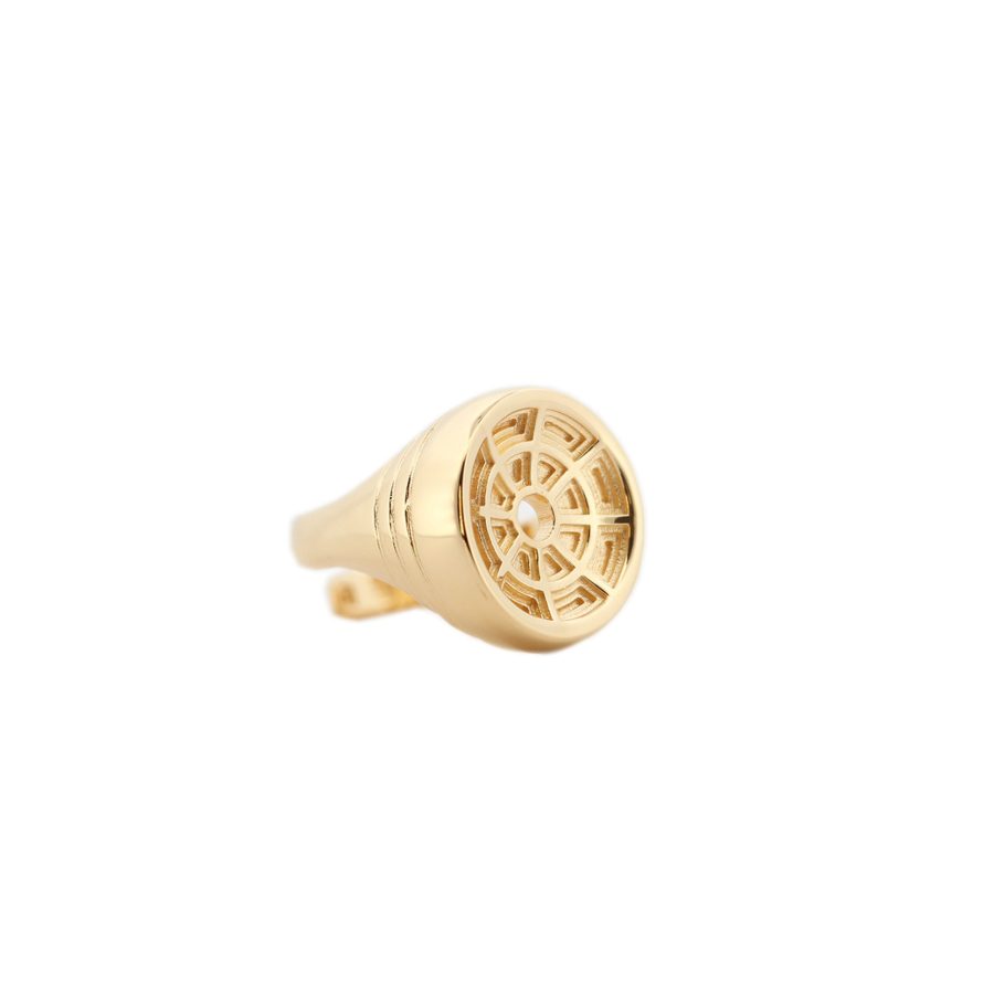 Anello sigillo Pantheon oro 2 copia